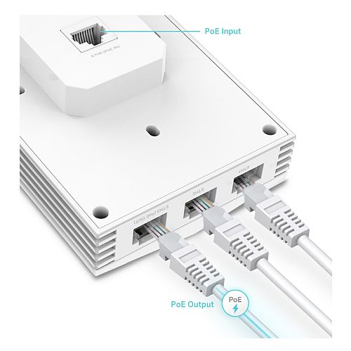 TP-LINK (EAP655-WALL) AX3000 Wall Plate Wi-Fi 6 Access Point, Dual Band, PoE, 3x GB LAN, OFDMA, Free Software-3