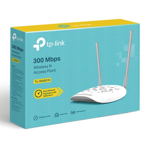 TP-LINK (TL-WA801N) 2.4Ghz 300Mbps Wireless N Access Point, Fixed Antennas, Multi-mode - Repeater, Multi-SSID, Client, Bridge with AP-3