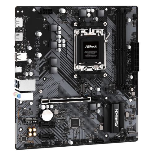 Asrock A620M-HDV/M.2, AMD A620, AM5, Micro ATX, 2 DDR5, HDMI, DP, GB LAN, PCIe4, 2x M.2-2