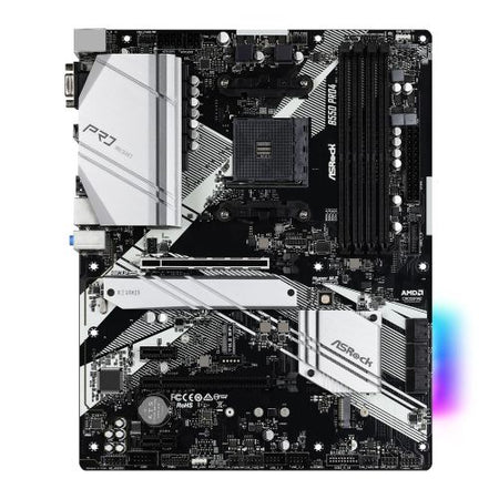 Asrock B550 PRO4, AMD B550, AM4, ATX, 4 DDR4, VGA, HDMI, XFire, PCIe4, RGB Lighting, M.2-0