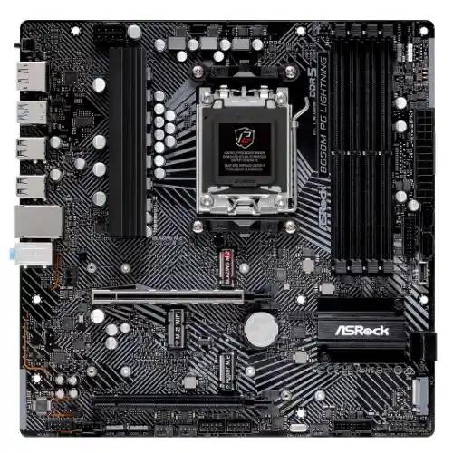 Asrock B650M PG LIGHTNING, AMD B650, AM5, Micro ATX, 4 DDR5, HDMI, DP, 2.5G LAN, PCIe4, 3x M.2-0