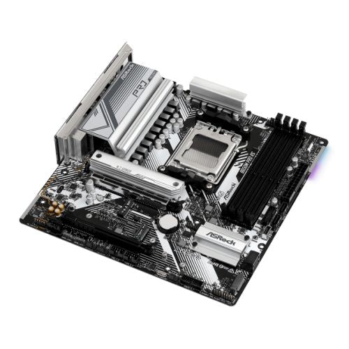 Asrock B650M PRO RS, AMD B650, AM5, Micro ATX, 4 DDR5, HDMI, DP, 2.5G LAN, PCIe4, RGB, 3x M.2-1