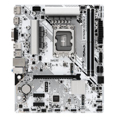 Asrock B760M-HDV/M.2, Intel B760, 1700, Micro ATX, 2 DDR5, VGA, HDMI, DP, 2.5G LAN, PCIe4, 2x M.2-0