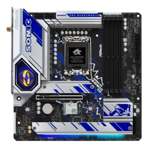 Asrock B760M PG SONIC WIFI, Intel B760, 1700, Micro ATX, 4 DDR5, HDMI, DP, eDP, Wi-Fi 6E, 2.5G LAN, PCIe5, 3x M.2, RGB, Animated Sonic Ring-0