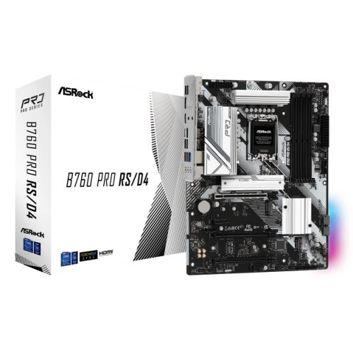 Asrock B760 PRO RS/D4, Intel B760, 1700, ATX, 4 DDR4, HDMI, DP, 2.5G LAN, PCIe4, 3x M.2, RGB-4