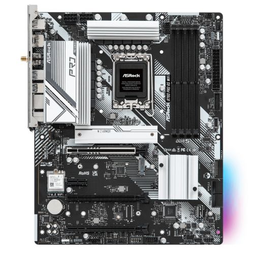 Asrock B760 PRO RS WIFI, Intel B760, 1700, ATX, 4 DDR5, HDMI, DP, eDP, Wi-Fi 6E, 2.5G LAN, PCIe5, 3x M.2, RGB-0