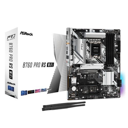 Asrock B760 PRO RS WIFI, Intel B760, 1700, ATX, 4 DDR5, HDMI, DP, eDP, Wi-Fi 6E, 2.5G LAN, PCIe5, 3x M.2, RGB-5