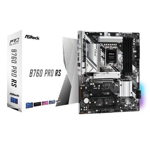 Asrock B760 PRO RS, Intel B760, 1700, ATX, 4 DDR5, HDMI, DP, eDP, 2.5G LAN, PCIe5, 3x M.2, RGB-4