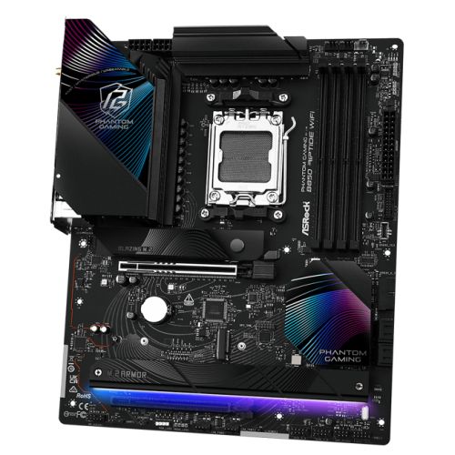 Asrock B850 RIPTIDE WIFI, AMD B850, AM5, ATX, 4 DDR5, HDMI, Wi-Fi 7, 2.5G LAN, RGB, 4x M.2-2