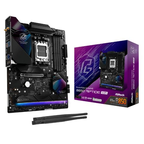 Asrock B850 RIPTIDE WIFI, AMD B850, AM5, ATX, 4 DDR5, HDMI, Wi-Fi 7, 2.5G LAN, RGB, 4x M.2-5