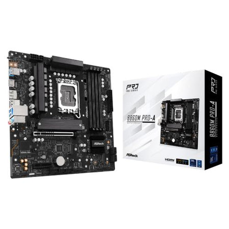 Asrock B860M PRO-A, Intel B860, 1851, Micro ATX, 4 DDR5, HDMI, DP, 2.5G LAN, 3x M.2-4