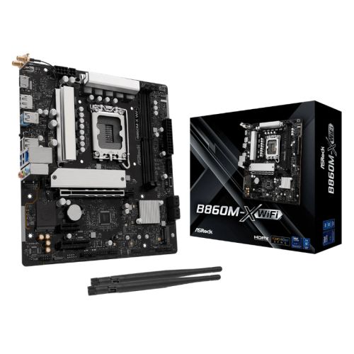 Asrock B860M-X WIFI, Intel B860, 1851, Micro ATX, 2 DDR5, HDMI, DP, Wi-Fi 6E, 2.5G LAN, 2x M.2-4