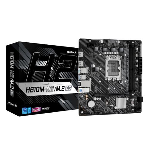 Asrock H610M-H2/M.2 D5, Intel H610, 1700, Micro ATX, 2 DDR5, 2 HDMI, GB LAN, PCIe4, 1x M.2-4