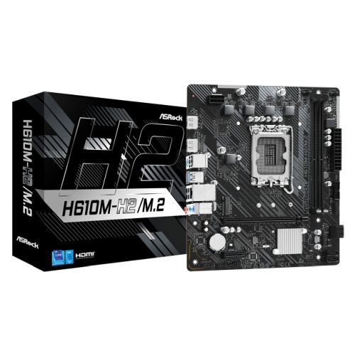 Asrock H610M-H2/M.2, Intel H610, 1700, Micro ATX, 2 DDR4, 2 HDMI, GB LAN, PCIe4, 1x M.2-4