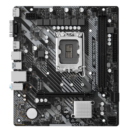 Asrock H610M-HDV/M.2 R2.0, Intel H610, 1700, Micro ATX, 2 DDR4, VGA, HDMI, DP, PCIe4, 1x M.2-0