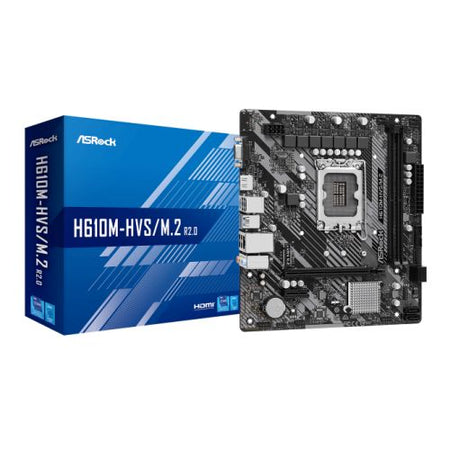 Asrock H610M-HVS/M.2 R2.0, Intel H610, 1700, Micro ATX, 2 DDR4, VGA, HDMI, PCIe4, 1x M.2-3