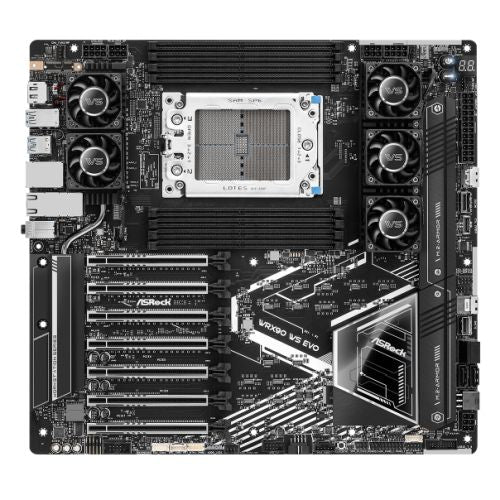 Asrock WRX90 WS EVO, Workstation, AMD WRX90, sTR5, EEB, 8 DDR5 ECC, Dual 10G LAN, SlimSAS, MCIO, 7x PCIe5 x16, 2x M.2-0