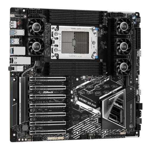 Asrock WRX90 WS EVO, Workstation, AMD WRX90, sTR5, EEB, 8 DDR5 ECC, Dual 10G LAN, SlimSAS, MCIO, 7x PCIe5 x16, 2x M.2-1