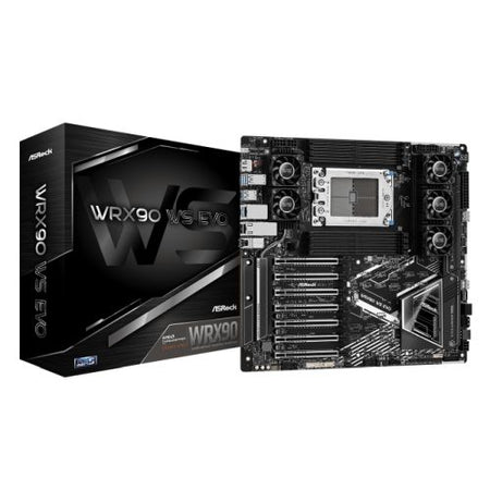 Asrock WRX90 WS EVO, Workstation, AMD WRX90, sTR5, EEB, 8 DDR5 ECC, Dual 10G LAN, SlimSAS, MCIO, 7x PCIe5 x16, 2x M.2-5