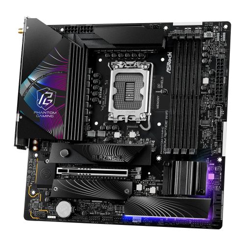 Asrock Z890M RIPTIDE WIFI, Intel Z890, 1851, Micro ATX, 4 DDR5, HDMI, DP, 2 TB4, Wi-Fi 6E, 2.5G LAN, RGB, 3x M.2-1