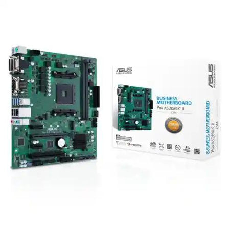 Asus PRO A520M-C II/CSM - Corporate Stable Model, AMD A520, AM4, Micro ATX, 2 DDR4, VGA, DVI, HDMI, DP,  1x M.2-4