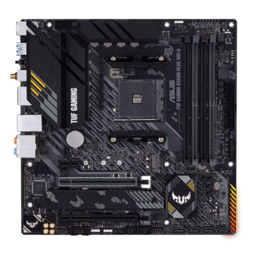 Asus TUF GAMING B550M-PLUS WIFI II, AMD B550, AM4, Micro ATX, 4 DDR4, HDMI, DP, AX Wi-Fi, 2.5GB LAN, PCIe4, RGB, 2x M.2-0