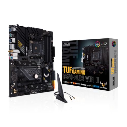 Asus TUF GAMING B550-PLUS WIFi II, AMD B550, AM4, ATX, 4 DDR4, HDMI, DP, AX Wi-Fi, 2.5GB LAN, RGB Lighting, M.2-3