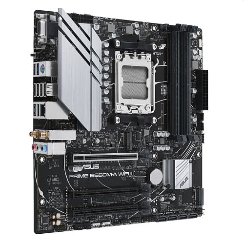 Asus PRIME B650M-A WIFI II, AMD B650, AM5, Micro ATX, 4 DDR5, VGA, HDMI, DP, Wi-Fi 6, 2.5G LAN, PCIe4, 2x M.2-2