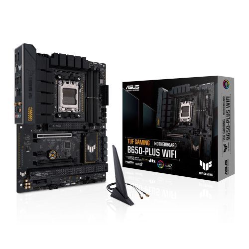 Asus TUF GAMING B650-PLUS WIFI, AMD B650, AM5, ATX, 4 DDR5, HDMI, DP, Wi-Fi 6, 2.5G LAN, PCIe5, 3x M.2-5