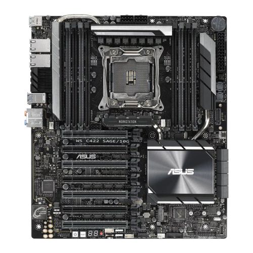 Asus WS C422 SAGE/10G, Workstation, Intel C422, 2066, CEB, SLI/XFire, Dual 10G LAN, VRM Heatsink, M.2-0