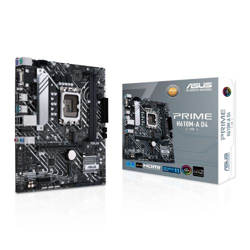 Asus PRIME H610M-A D4 CSM - Corporate Stable Model, Intel H610, 1700, Micro ATX, 2 DDR4, VGA, HDMI, DP, PCIe4, 2x M.2-2