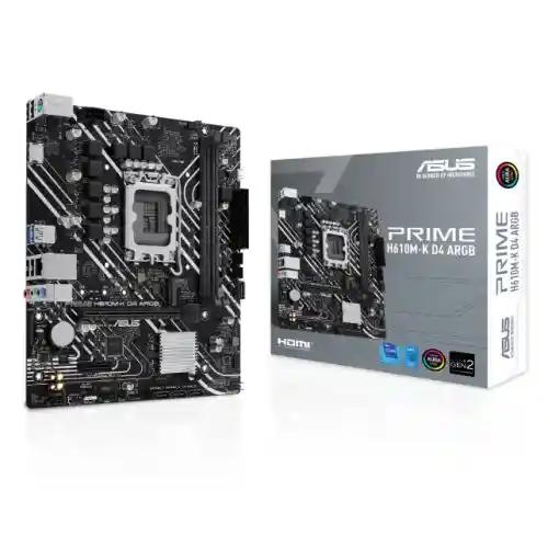 Asus PRIME H610M-K D4 ARGB, Intel H610, 1700, Micro ATX, 2 DDR4, HDMI, PCIe4, 1x M.2-4