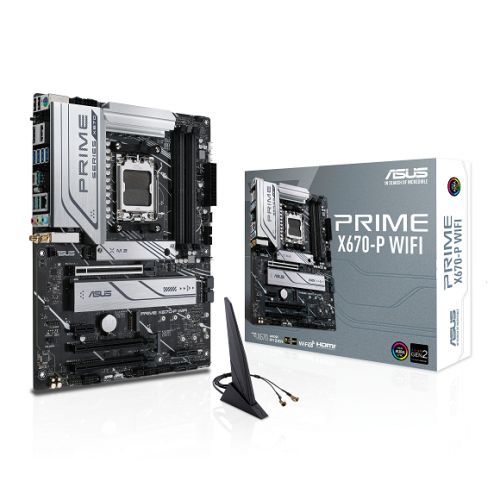 Asus PRIME X670-P WIFI, AMD X670, AM5, ATX, 4 DDR5, HDMI, DP, Wi-Fi 6, 2.5G LAN, PCIe4, 3x M.2-4