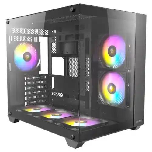 Antec CX800 RGB Elite Dual Chamber Gaming Case w/ Glass Side & Front, ATX, 6x RGB Fans, LED Button, Asus BTF Compatible, Black-3