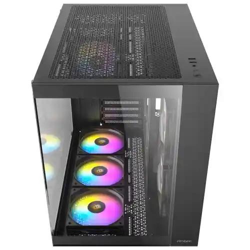 Antec CX800 RGB Elite Dual Chamber Gaming Case w/ Glass Side & Front, ATX, 6x RGB Fans, LED Button, Asus BTF Compatible, Black-5