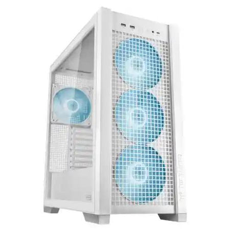 Asus TUF Gaming GT302 ARGB Case w/ Glass Window, E-ATX, 4x ARGB Fans, Interchangeable Side Panel, USB-C, Asus BTF Compatible, White-0