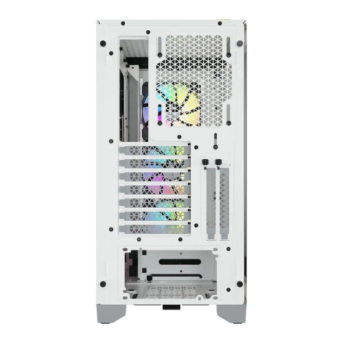 Corsair iCUE 4000X RGB Gaming Case w/ Tempered Glass Window, E-ATX, 3 x AirGuide RGB Fans, Lighting Node CORE included, USB-C, White-3