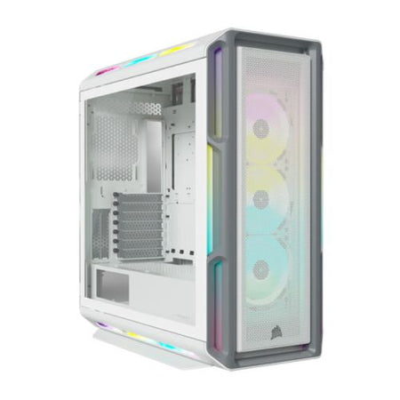 Corsair iCUE 5000T RGB Gaming Case w/ Glass Window, E-ATX, Multiple RGB Strips, 3 RGB Fans, iCUE Commander CORE XT included, USB-C, White-0