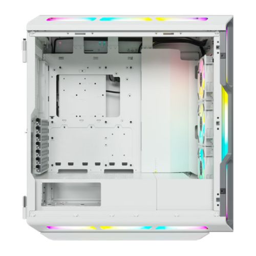 Corsair iCUE 5000T RGB Gaming Case w/ Glass Window, E-ATX, Multiple RGB Strips, 3 RGB Fans, iCUE Commander CORE XT included, USB-C, White-1