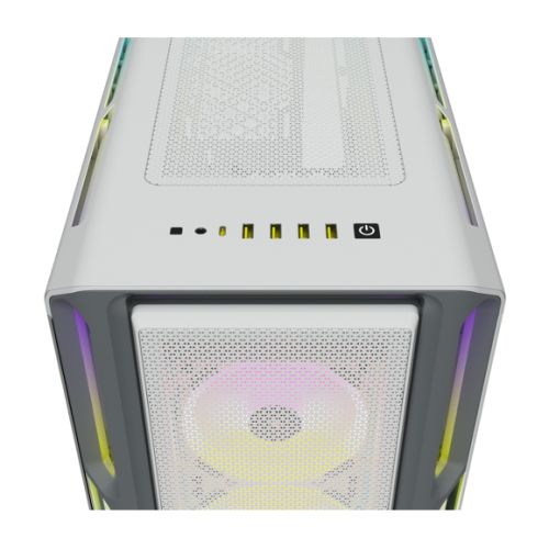 Corsair iCUE 5000T RGB Gaming Case w/ Glass Window, E-ATX, Multiple RGB Strips, 3 RGB Fans, iCUE Commander CORE XT included, USB-C, White-4