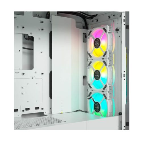 Corsair iCUE 5000T RGB Gaming Case w/ Glass Window, E-ATX, Multiple RGB Strips, 3 RGB Fans, iCUE Commander CORE XT included, USB-C, White-5