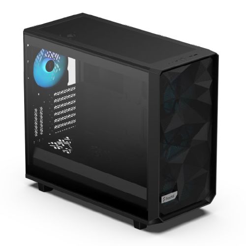 Fractal Design Meshify 2 RGB (Black TG) Gaming Case w/ Light Tint Glass Window, E-ATX, Angular Mesh Front, 4 RGB Fans, Fan Hub, Detachable Front Filter, USB-C-1