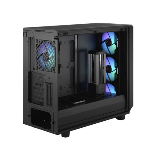 Fractal Design Meshify 2 RGB (Black TG) Gaming Case w/ Light Tint Glass Window, E-ATX, Angular Mesh Front, 4 RGB Fans, Fan Hub, Detachable Front Filter, USB-C-3