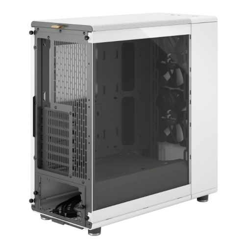 Fractal Design North Chalk White (TG Clear) Case w/ Clear Glass Window, ATX, 2 Fans, USB-C, Oak Front-1