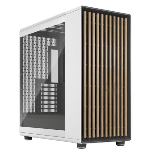 Fractal Design North XL Chalk White (TG Clear) Case w/ Clear Glass Window, E-ATX, 3 PWM Fans, USB-C, Oak Front-0