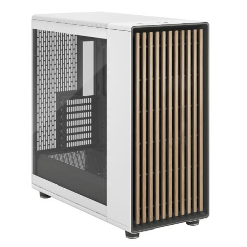 Fractal Design North XL Chalk White (TG Clear) Case w/ Clear Glass Window, E-ATX, 3 PWM Fans, USB-C, Oak Front-1