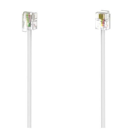 Hama RJ11 (6p4c) Modular Cable, Male to Male, 3 Metres, White-0