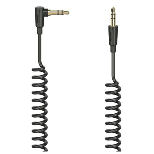 Hama Flexi-Slim 3.5mm Jack Stereo Spiral Cable, 90° Male to Straight Male, 1.5 Metre-0