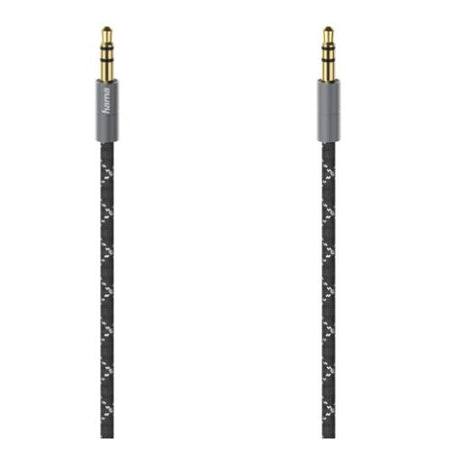 Hama 3.5mm Jack Stereo Cable, Male to Male, Gold-Plated, Fabric Jacket, 1.5 Metre-0