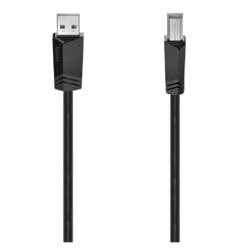 Hama USB-A to USB-B Cable, USB 2.0, 1.5 Metre, Black-0